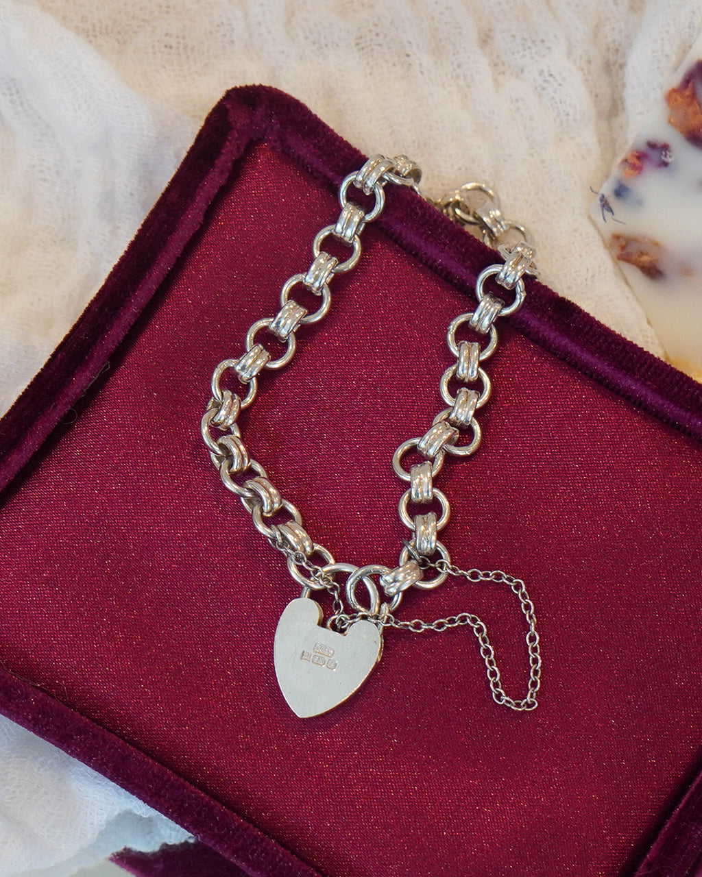 Fancy Belcher Bracelet - Sterling Silver with Padlock