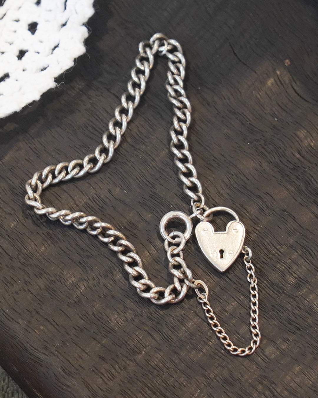 Delicate Silver Padlock Bracelet