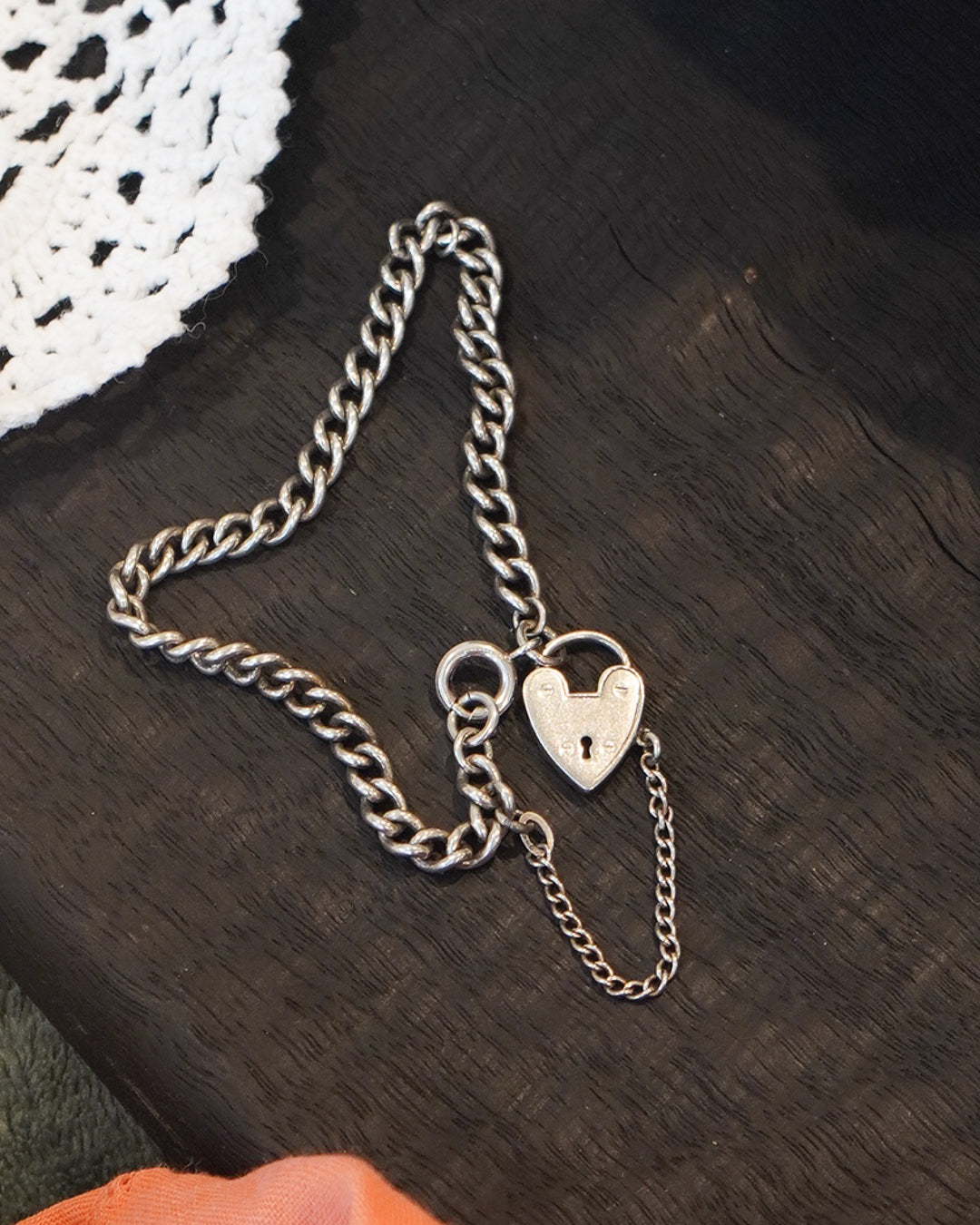 Delicate Silver Padlock Bracelet