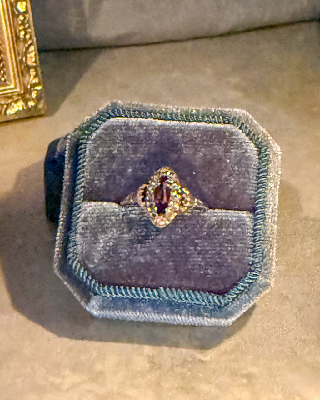 Edwardian Purple and Clear stone Ring