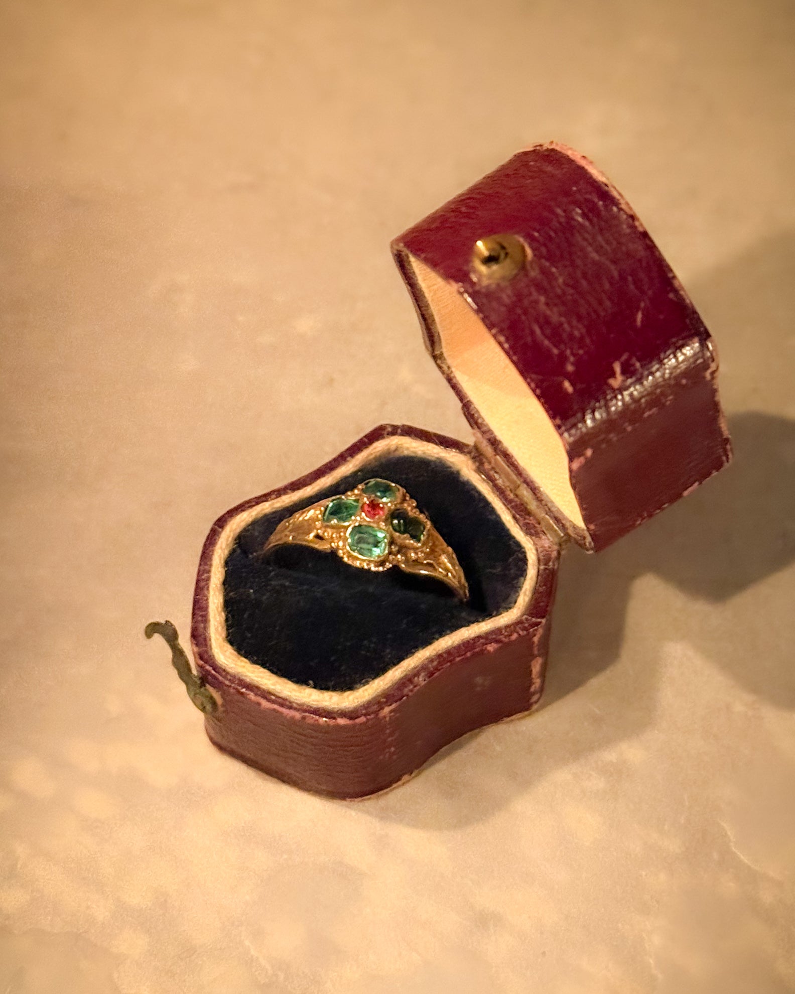 Victorian 'Emerald' and 'Ruby' Paste Ring
