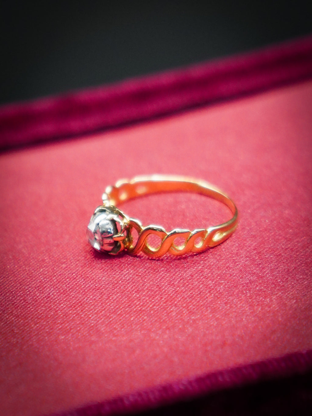Gold and Silver Diamond Solitaire