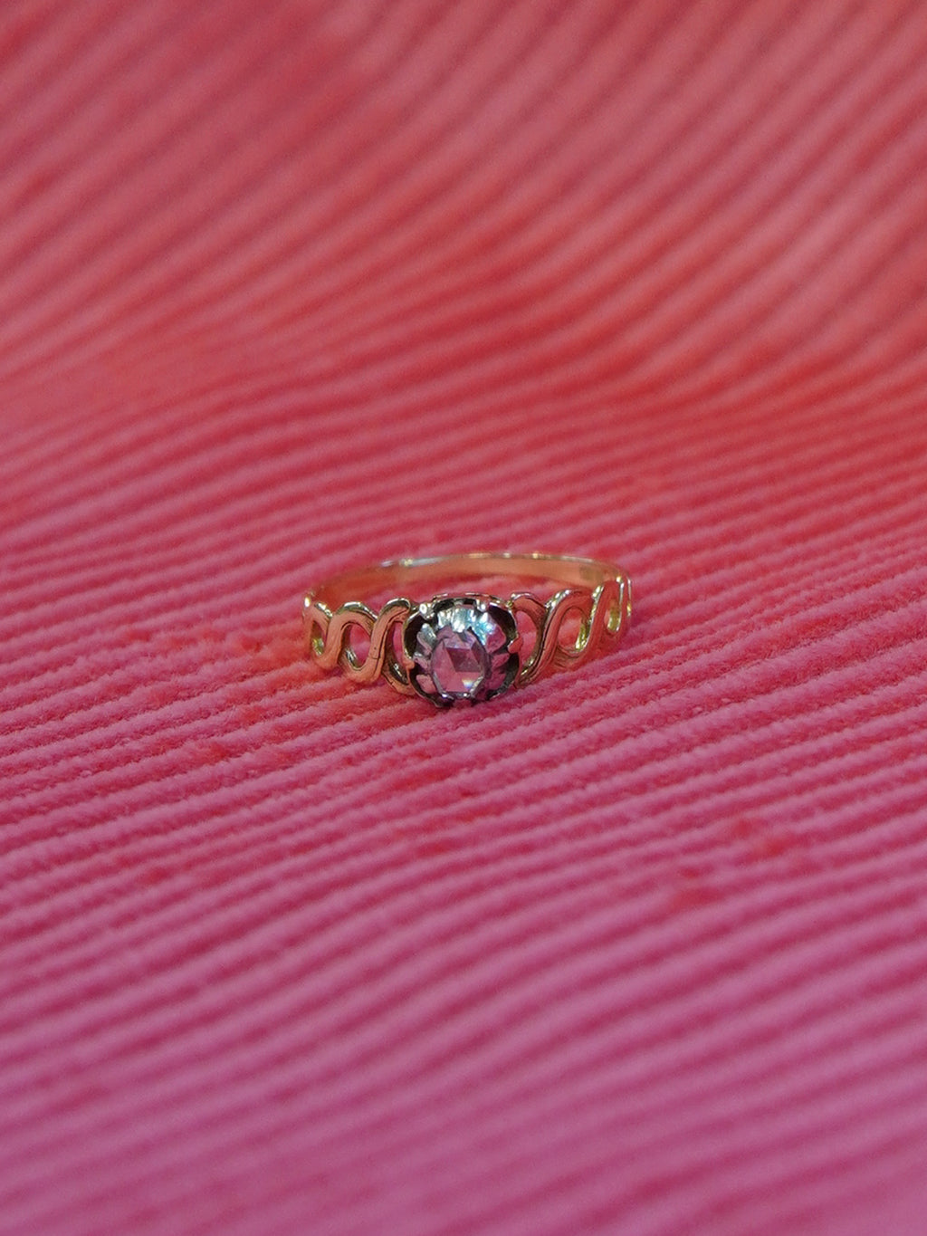 Gold and Silver Diamond Solitaire