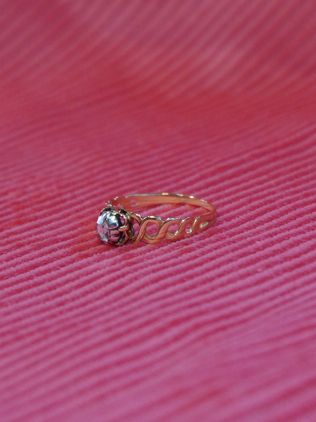 Gold and Silver Diamond Solitaire