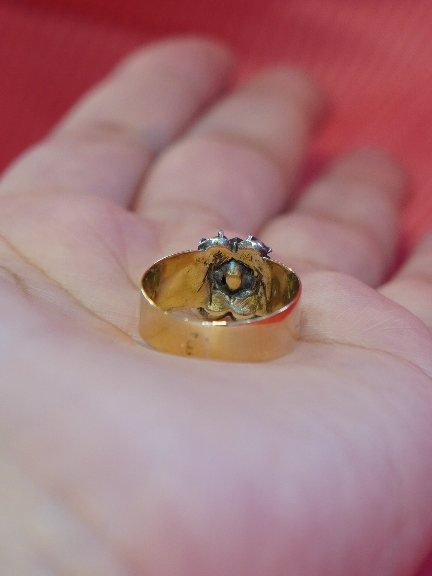 Wide Band Antique Diamond Cluster