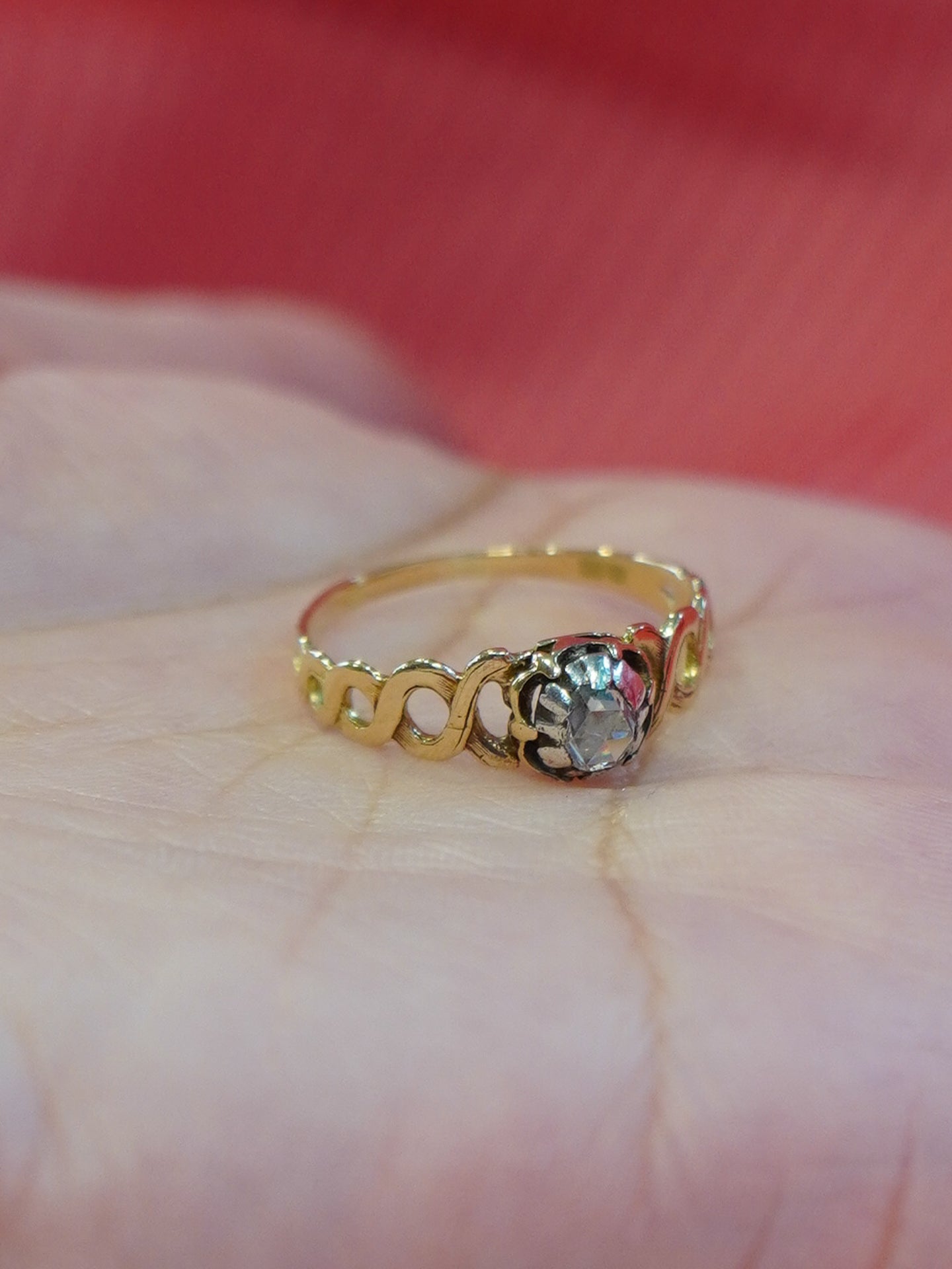 Gold and Silver Diamond Solitaire