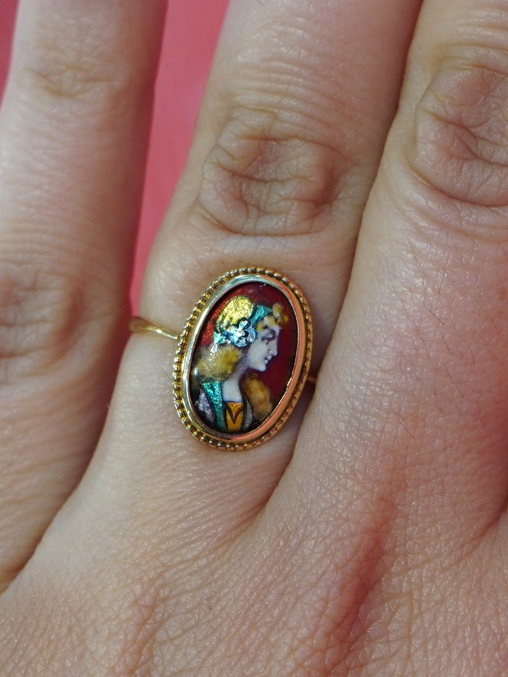 Beautiful Limoges Enamel Ring