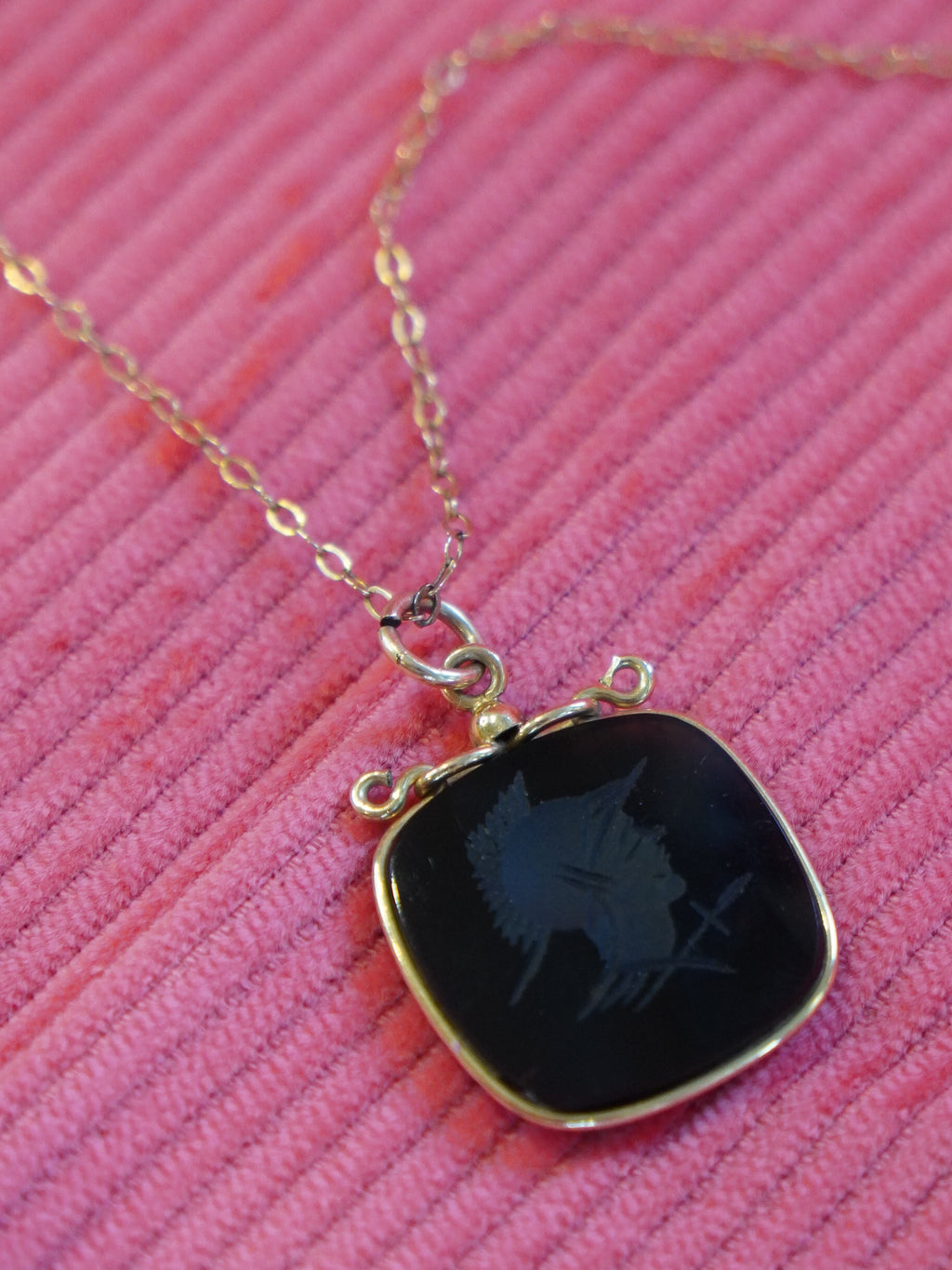 Intaglio Pendant and Chain