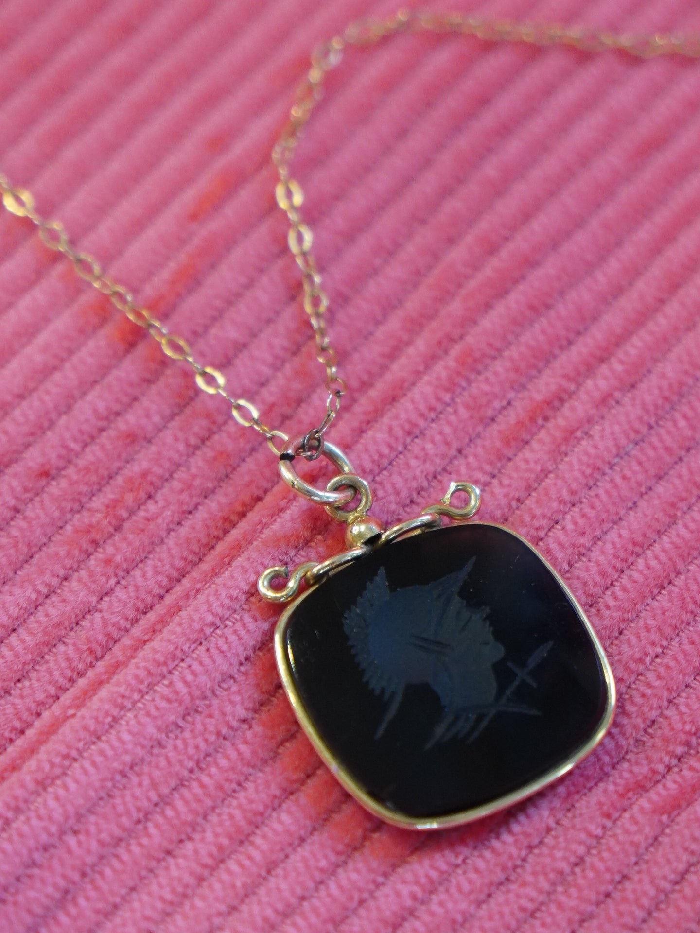 Intaglio Pendant and Chain