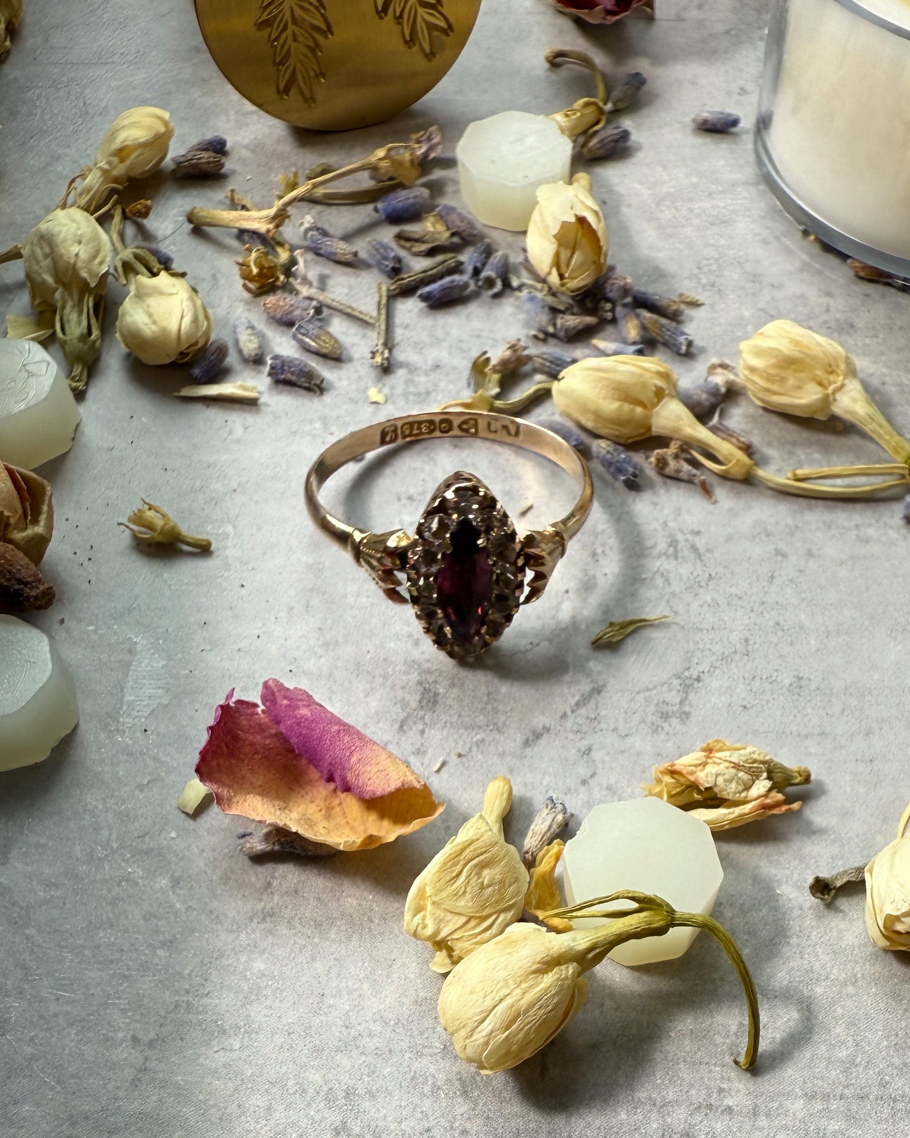 Edwardian Purple and Clear stone Ring