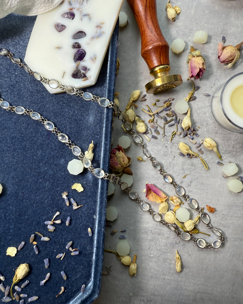 Silver and Opaline necklace