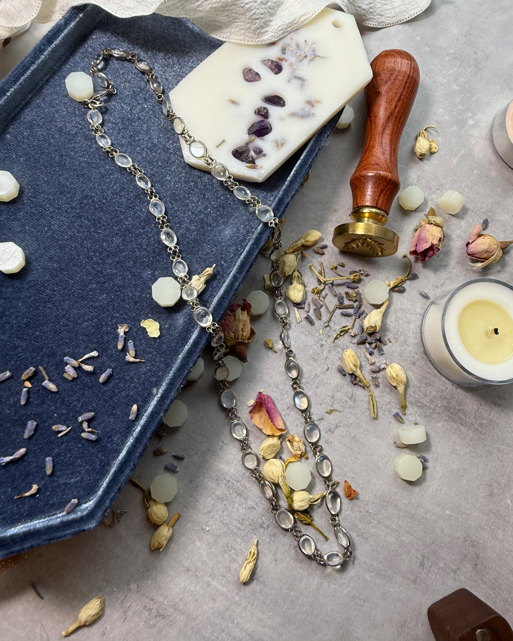 Silver and Opaline necklace