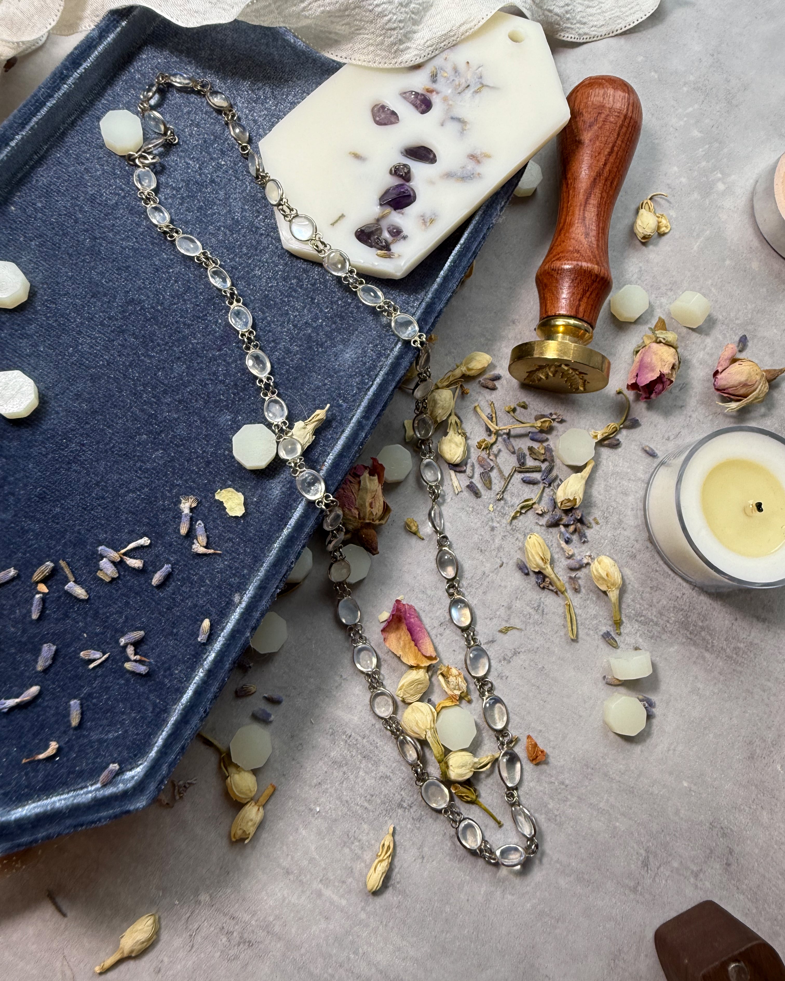 Silver and Opaline necklace