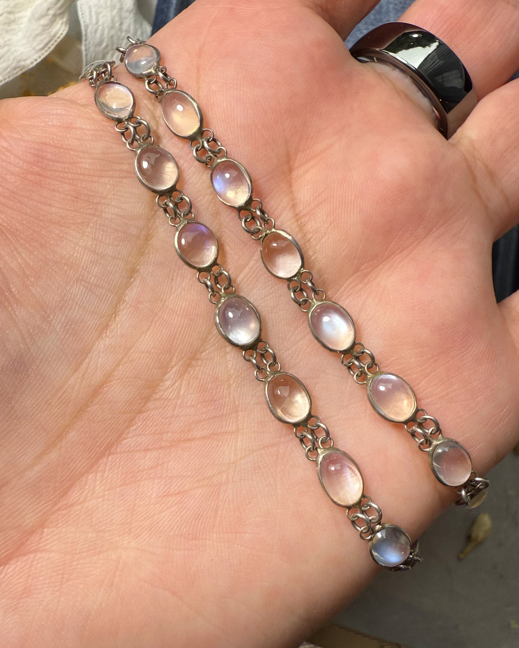 Silver and Opaline necklace