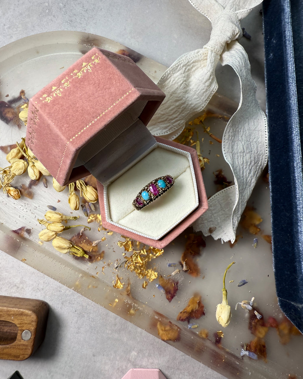 Victorian Ruby and Turquoise Ring