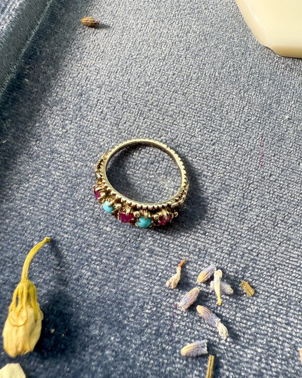 Victorian Ruby and Turquoise Ring