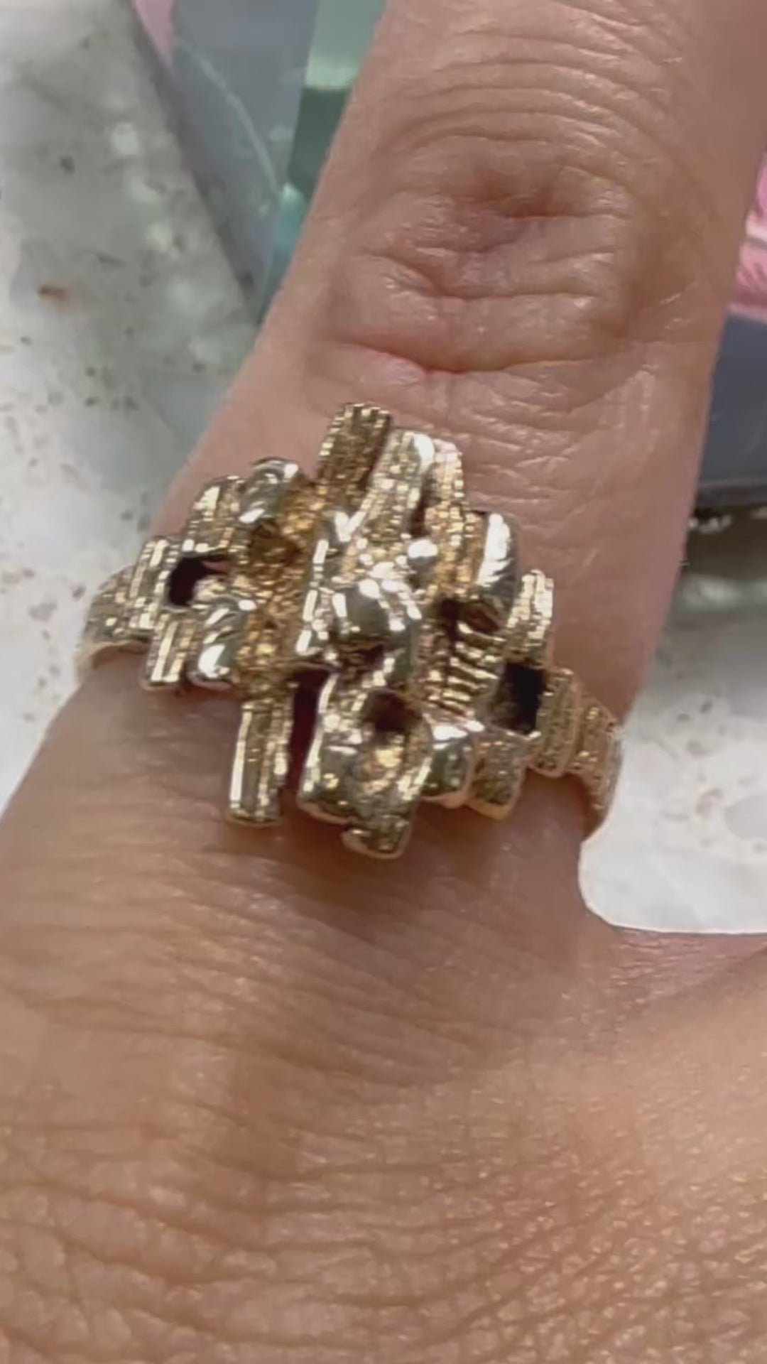 Striking Vintage Brutalist Ring