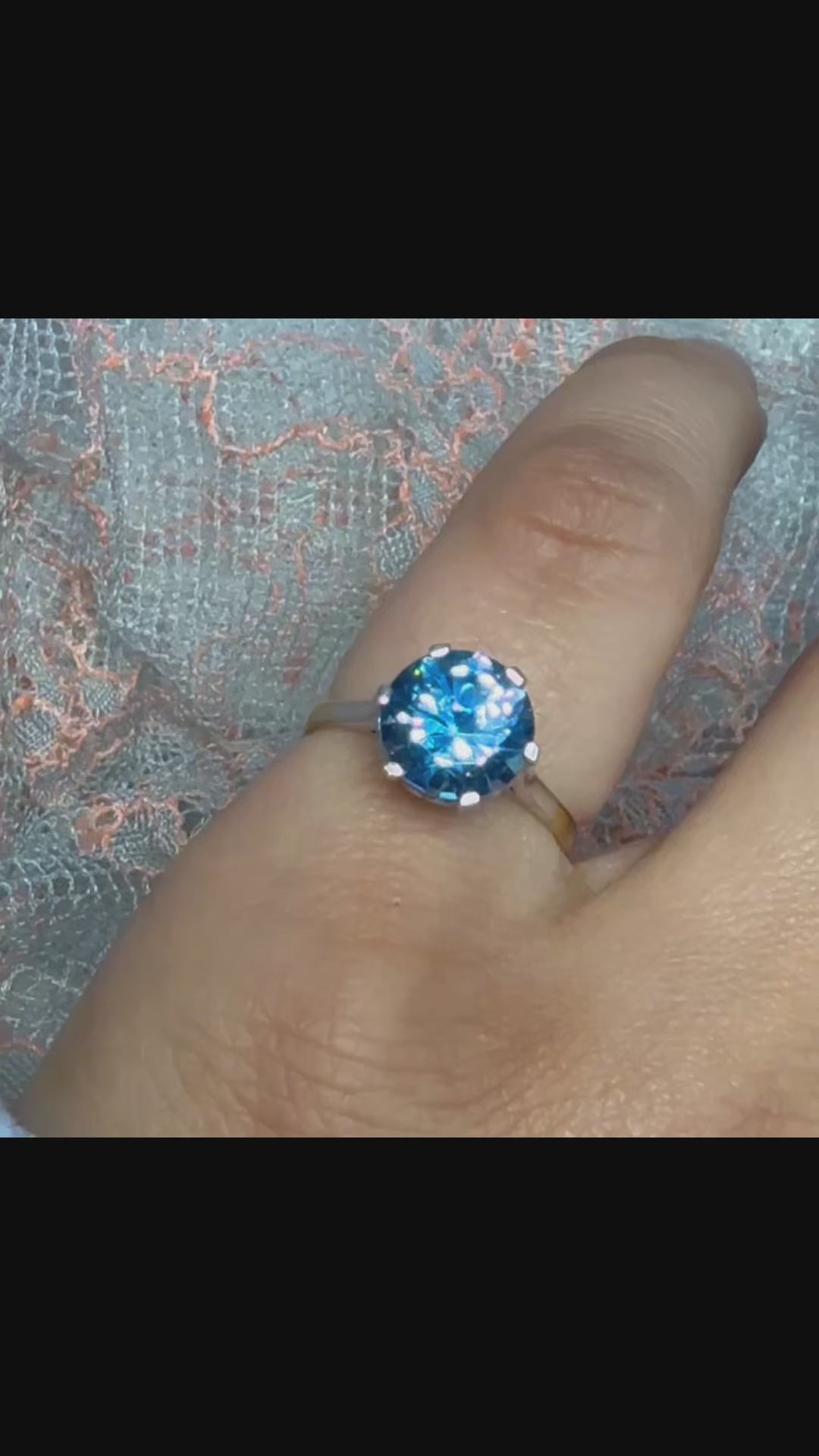 Beautiful Blue Solitaire Ring